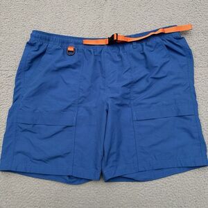 Eddie Bauer Floatilla 2.0 Shorts Men's 2XL Blue Belted Stretch 8"‎ Inseam Nylon